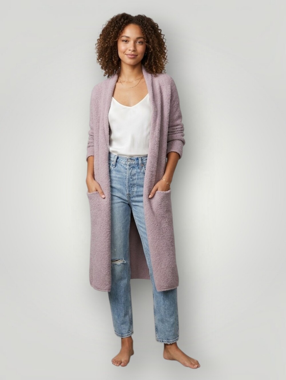 Sleeping on Snow Anthropologie Mauve Long Duster Cardigan Small Alpaca Wool